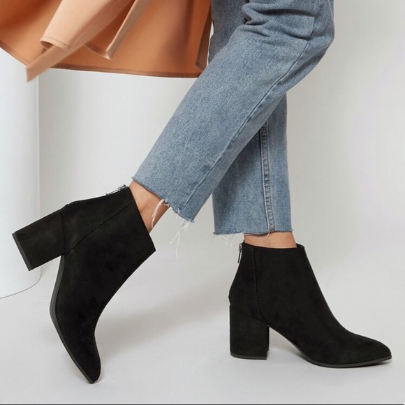 PrettyLittleThing Shoes - Pretty Little Thing Black Faux Suede Ankle Boots